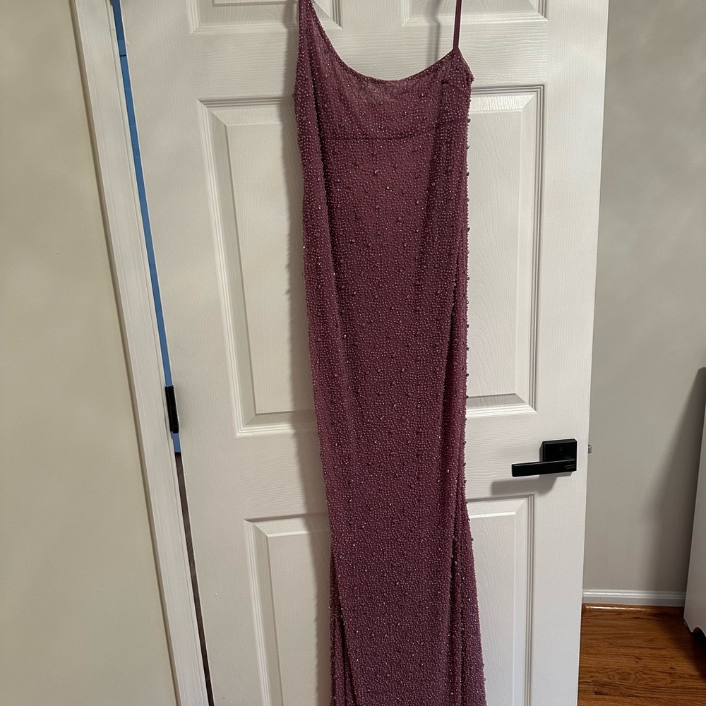 Oh Polly Pink Ribbed Maxi Slip Dress for Wedding Guest